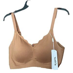 Vertvie Women's Seamless Bra No Underwire Scalloped Push Up Bras Soft Wireless